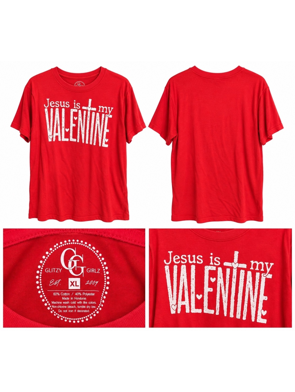 Red Jesus Is My Valentine graphic T-shirt